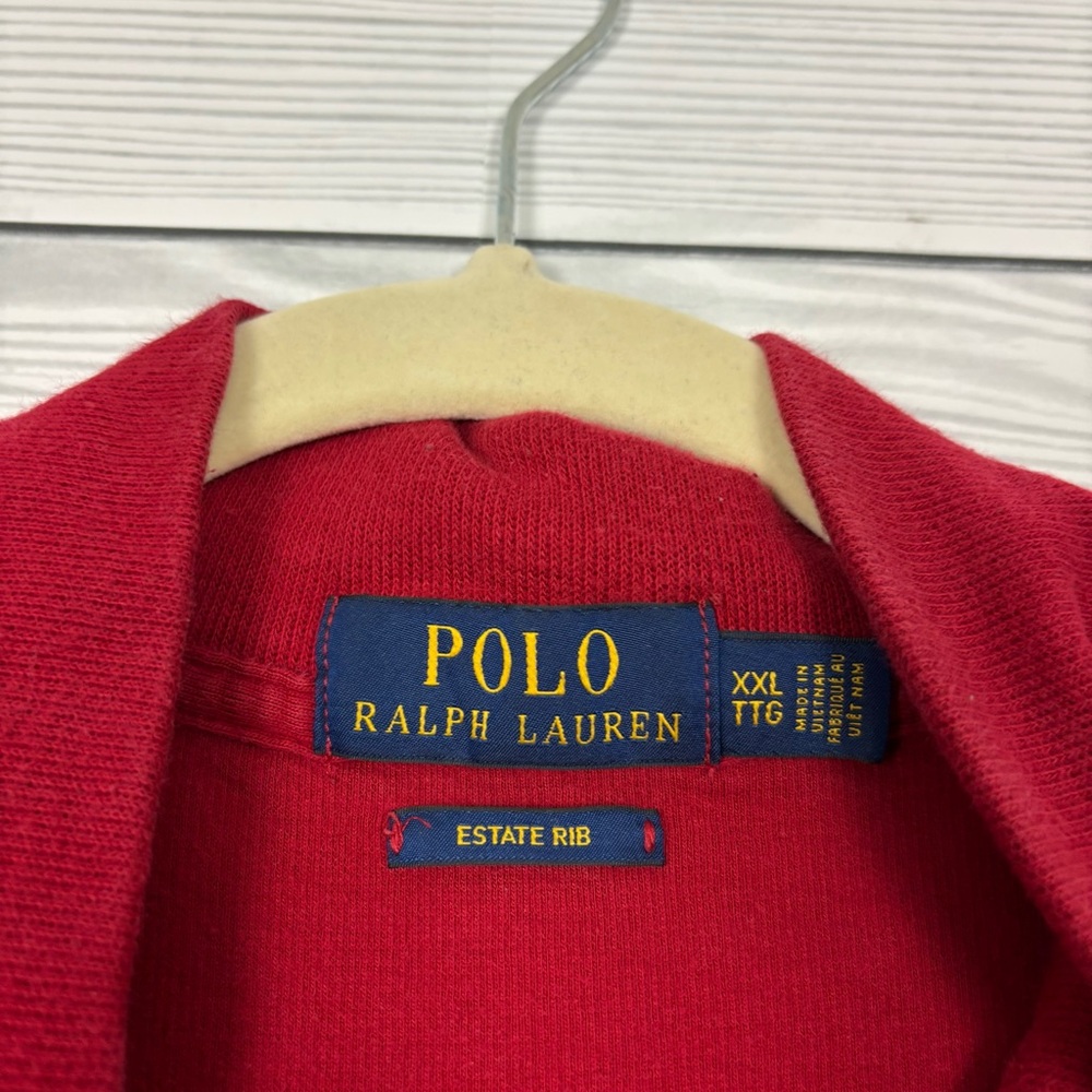 Polo Ralph Lauren Estate Rib Half Zip Pullover Sweater Size XXL Red - Picture 4 of 9